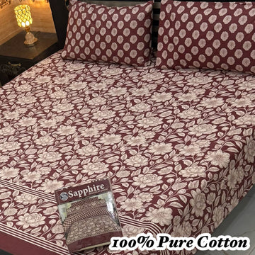 Pure cotton printed 3PC Bedsheet