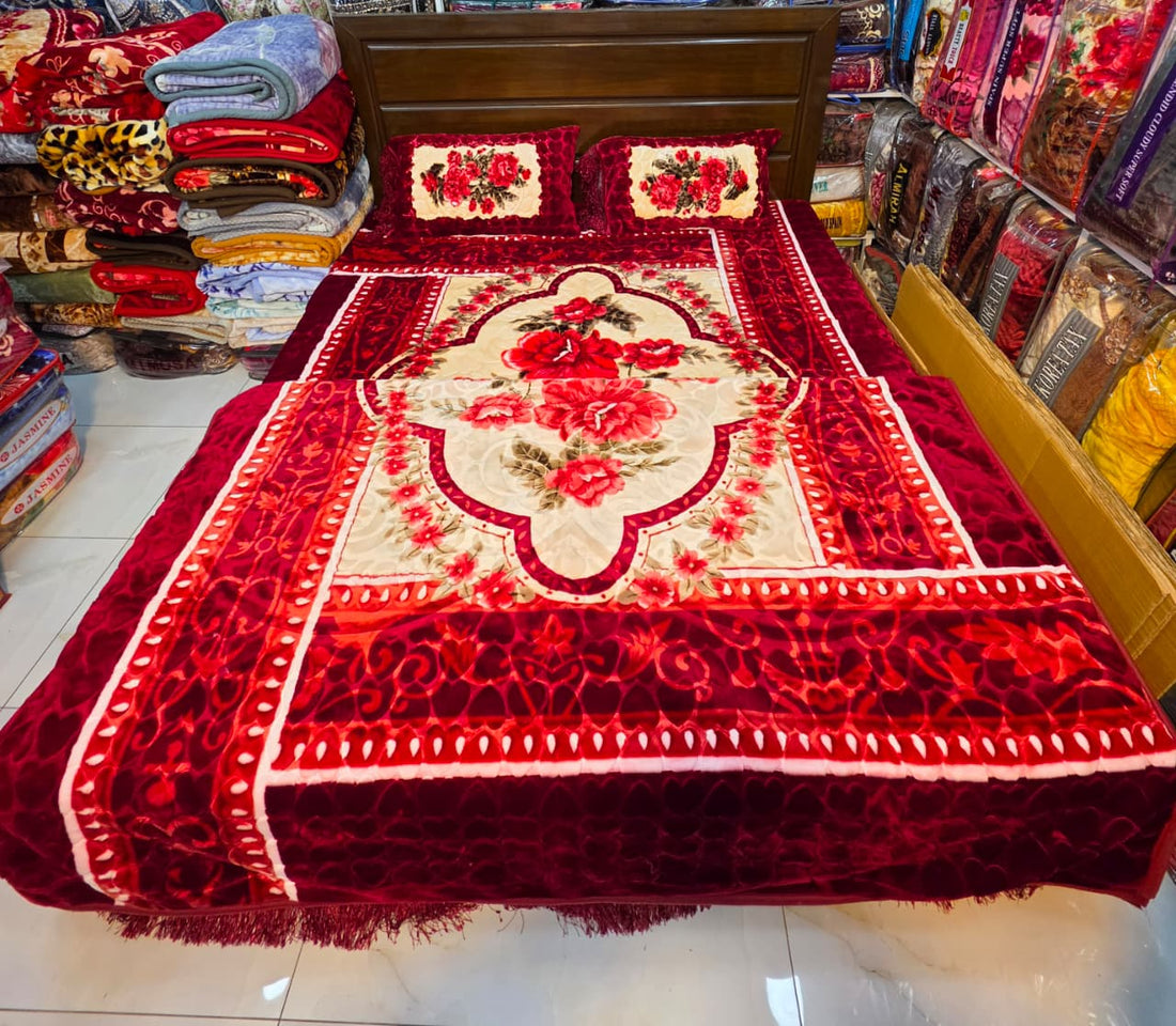 4 PC purple moon blanket set