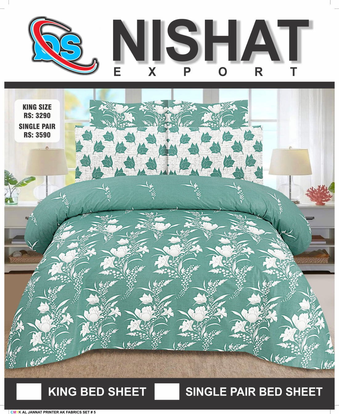 Pure cotton printed 3PC Bedsheet